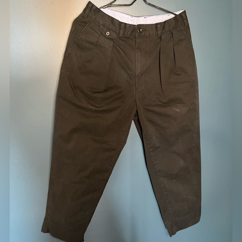 Beams Plus double pleat twill chinos black made in japan